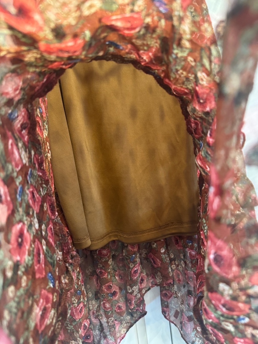 Mia Joy Floral Handkerchief Hem Boho Skirt - Picture 4 of 7